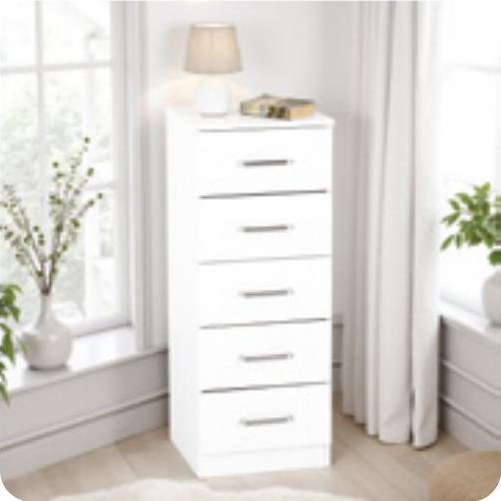 DAKOTA 5 DRAWER NARROW CHEST