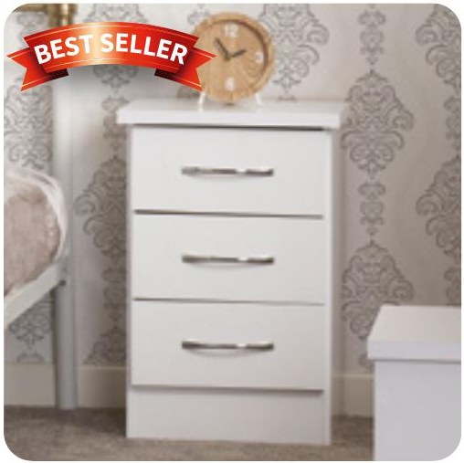 NEVADA 3 DRAWER BEDSIDE