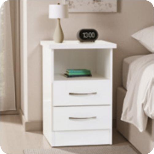 NEVADA 2 DRAWER BEDSIDE