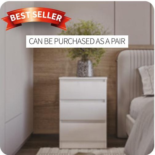 MALVERN 3 DRAWER BEDSIDE