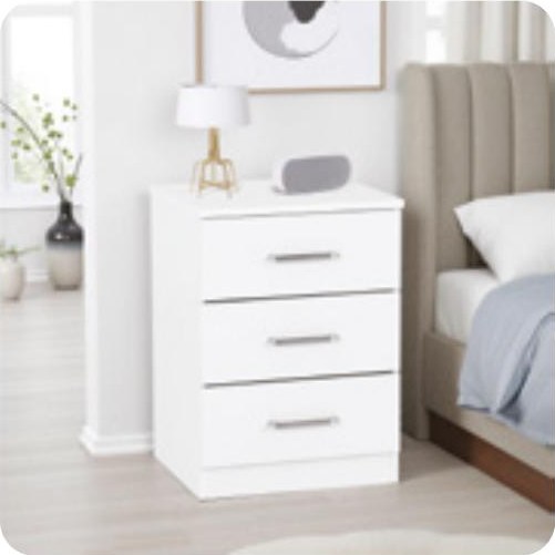 DAKOTA 3 DRAWER BEDSIDE